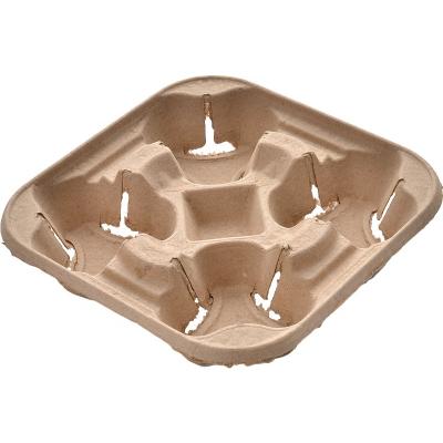 China 4 Biodegradable Cups Beverage Holder Takeaway Tray Takeaway Cup Carrier Coffee for sale