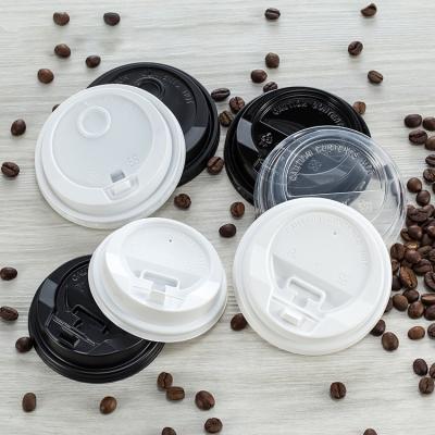 China Non Spill Disposable Paper Cup Lid PS Disposable Plastic Lids With Cups Paper Cups Lids Wholesale for sale