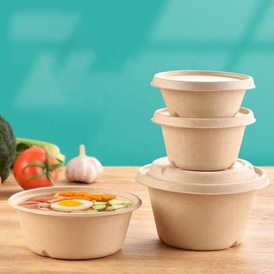 China 100% Biodegradable Minimalist Soup Bowl Fast Food Salad Bowl Sugar Cane Pulp Meal Bowl for sale