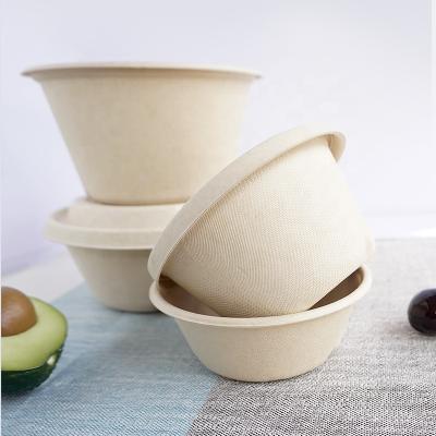 China Hot Selling Customized Minimalist Take Out Dining Box Disposable Sugar Cane Dish Bowl With Lids for sale