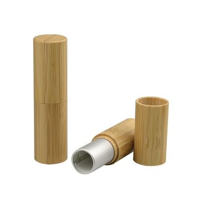 China DIY Lip Balm Lip Gloss Biodegradable Cosmetic Containers Make Up Lipstick Cosmetic Empty Bamboo Tubes Bamboo Case for sale