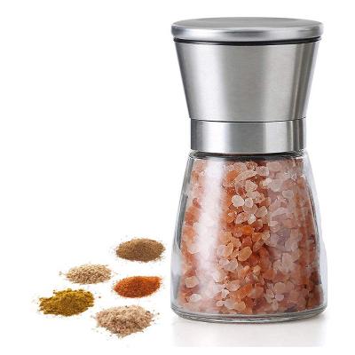 China Household Kitchen Stainless Steel Salt Viable Pepper Mill With Adjustable Coarse Salt Spice Pepper Shaker Mill Grinder for sale