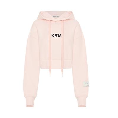 China Anti-Wrinkle Wholesales Customized Thick Cotton Fleece Striped Plus Size Women's Fashion Hoodies 2 Pieces Set for sale