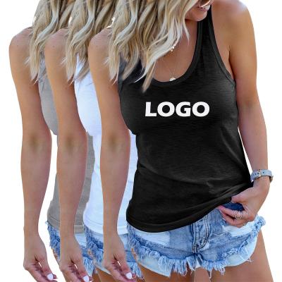 China QUICK DRY Custom Hot Selling Women's Basic Tank Tops Scoop Neck Solid Color Tank Tops for sale