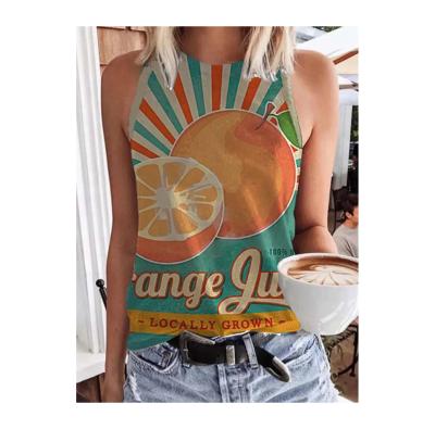 China Sweetly Fruit 2022 Pattern Women's Tank Tops Graphic Streetwear Cartoon Ladies Sleeveless Tops for sale