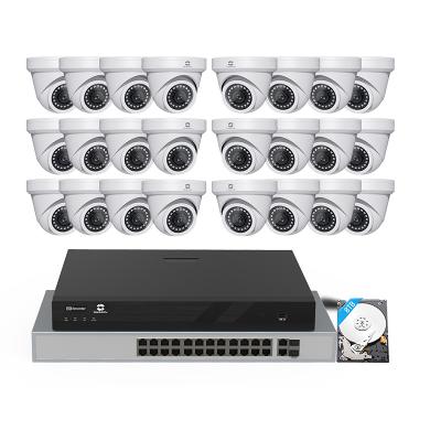 China NIGHT VISION 5mp 32ch poe NVR kits 24pcs turret cameras ip camera kit ip camera kit tech support P2P plug-and-play mobile viewing for sale