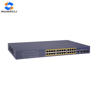 China POE Fast Ethernet Gigabit PoE Switch 24port For IP Camera Security System for sale