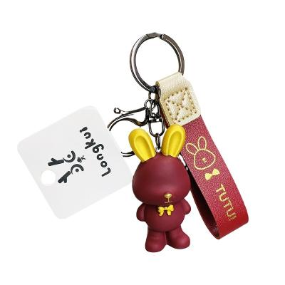 China Cute Rabbit Shape Cartoon Doll Car Key Chain Car Key Chain Couples Bag Key Chain Pendant Ornament for sale