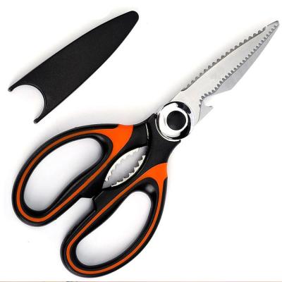 China 2023 Eco-friendly Multifunctional Colorful Shear Handle Stainless Steel Kitchen Scissors for sale