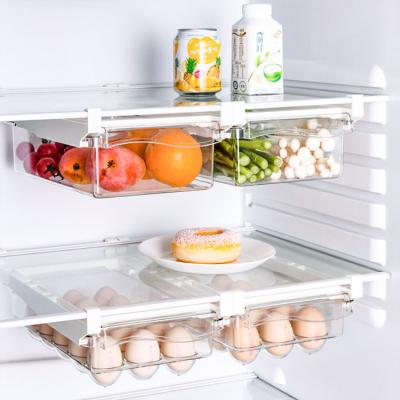 China LK278 Viable Safe Material Fridge Drawer Organizer Pet Food Fridge Storage Bins Transparency Fridge Organizers for sale