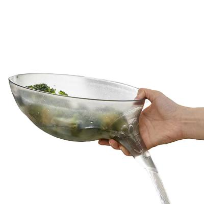 China Viable Multifunctional Plastic Colander lk37 With Spout Filter Kitchen Strainer Basket Funnel For Fruits Veggies Drain Bowls Sieve for sale