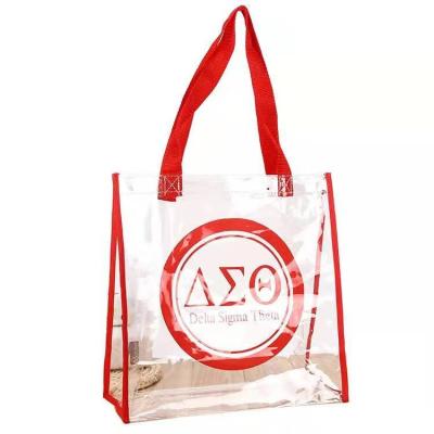 China Custom Transparent Sewing Handled Manufacturer Tote Bag PVC Fork Gift Bag Can Be Customized Shopping Bag for sale