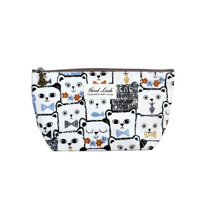 China Durable Full Cartoon Print Women Use Small Zipper Travel Cosmetic Bag Cute Waterproof Coin Bag for sale