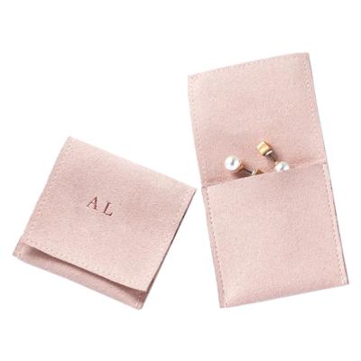 China Luxury Microfiber Necklace Jewelry Bag Logo Printed Small Envelope Flap Recyclable Custom Package Pouch for sale