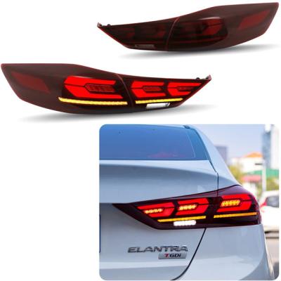 China Autolamp Glistuning Modified Red LED Tail Light For 2017 2018 Elantra Sequential Tail Lamps for sale