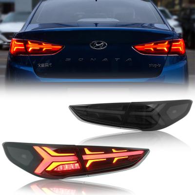 China Modified Autolamp Glistuning Glistuning LED Tail Lights Compatible With Hyundai Sonata 2018-2019 Indicator Rear Lamp Sequential Assembly for sale