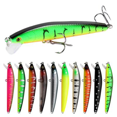 China ABS WEIHE 9.5cm Minnow 9g Hard Floating Bait Fishing Lure Mini Minnow Lure With Treble Hook for sale