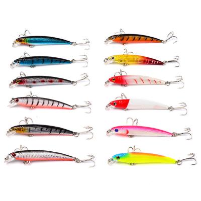 China WEIHE 7.5CM Minnow 5.6G Bait Plastic Floating Hard Fishing Lures Minnow Mini Deep Lure With Treble Hook for sale