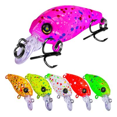 China Lure WEIHE 4.7cm Mini Crankbait 3.3g Hard Plastic Crankbait Hard Crank Lure With 3D Eyes Angeln La Peche for sale