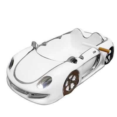 China Eco-friendly Custom Home Decor Ash Tray Cute Car Shaped Ceramic High Quality Unique Cigar Ashtray for sale