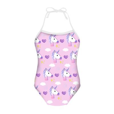 China Custom Made Cute Plus Size Summer Beach Wear Bikini Children Unicornio Baby Swimwear Girls Size Kids One Piece Swimsuit for sale