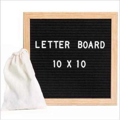 China Europe Black 10x10 Felt Wooden Letter Board For Home Wall Decoration for sale