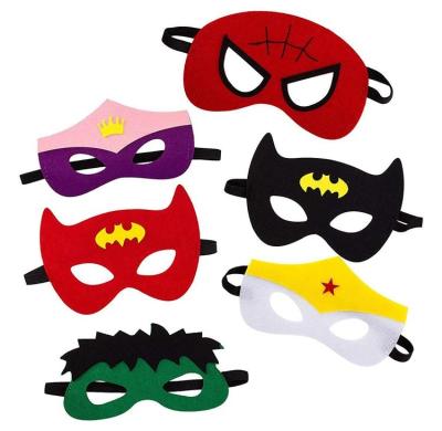 China Polyester Fiber Easter Halloween Black Panther Felt Mask Animal Mask Kangroo Spiderman Lego Superhero Felt Mask For Kids for sale