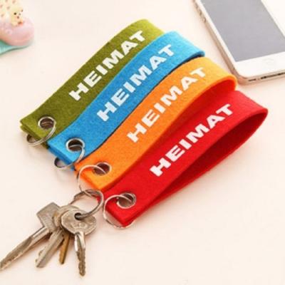 China Cheap Wholesale Private Label Gift Double Side Sublimation Printed Logo Felt Keychains Custom Print Key Chain For Promotion for sale