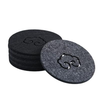 China Durable Non-Slip Coffee Coasters Heat-Insulated Drink Coasters Round Absorbent Felt Coasters for sale