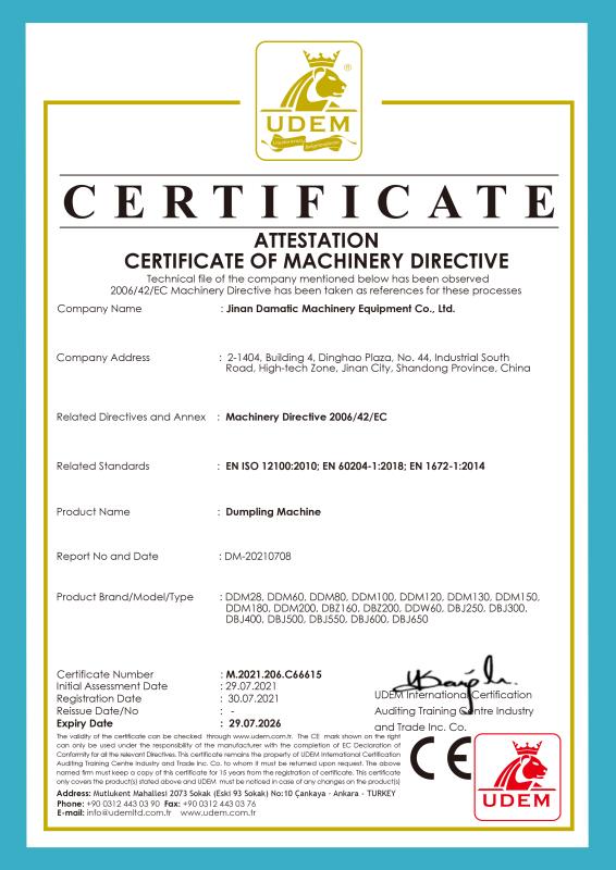 CE - Jinan Damatic Machinery Equipment Co,. Ltd.