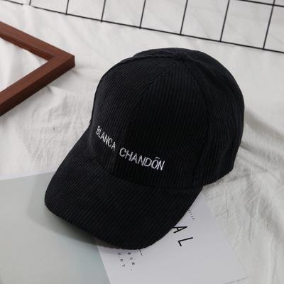 China Low MOQ COMMON wholesale high quality corduroy baseball cap with custom logo embroidery hat promotion hats for sale