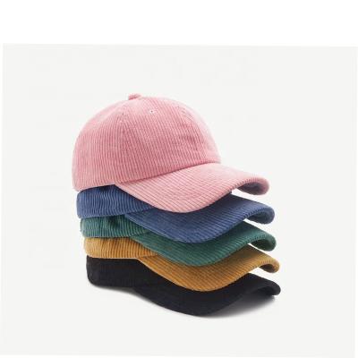 China JOINT Unconstructed Cheap Custom Fashion Corduroy Dad Hats 6 Panel Blank Baseball Cap for sale