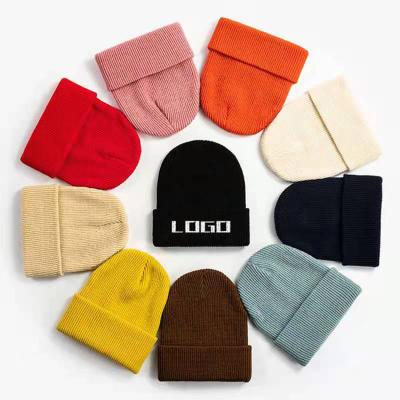 China COMMON High Quality Winter Plain Dyed Custom 100% Acrylic Warm Knitted Beanie Hat for sale