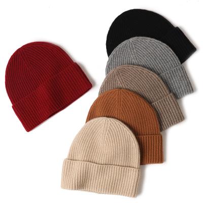 China COMMON Wholesale Warm Soft Cashmere Hat Unisex Knitted 100% Bare Hats for sale