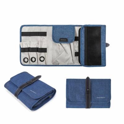 China Hot Selling Viable Rolling Up Folding Travel Data Cable Organizer Electronics Accessories Storage Bag for sale