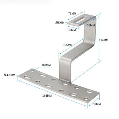 China Solar System Shop Adjustable Solar Roof Hook Bracket Tile Roof Solar PV Roof Hook for sale