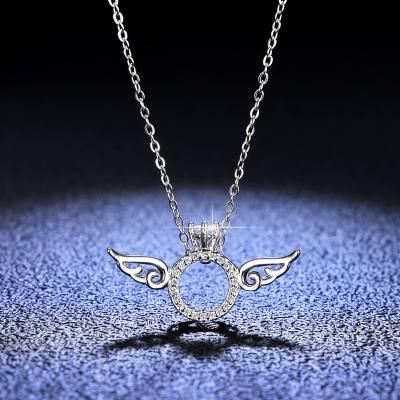 China CLASSIC Wholesale Factory Price 925 Sterling Silver Necklace Wing Necklace Pendant For Women Jewelry Making for sale