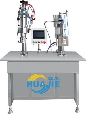 China Semi automatic BOV filling and sealing machine Semi automatic bag on valve filling and sealing machine for sale