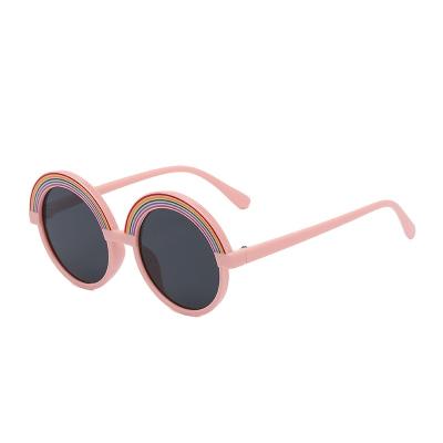 China 2022 custom made flower logo party kids sunglasses new arrival fashion kids sunglasses rainbow cute round colorful shades boys sunglasses for sale