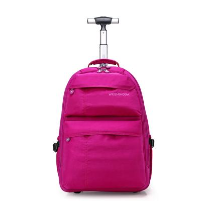 China High Quality Children Plain School Rolling Bag Outdoor Travel Rolled Backpack Kids Trolley Bag On Wheels for sale