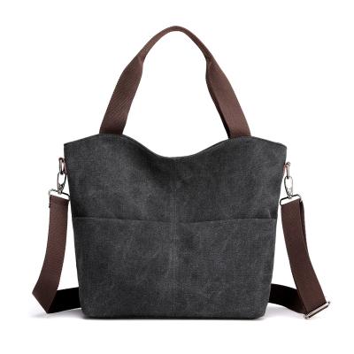 China 2020 high quality vintage women body shoulder bag canvas cross elegant handbags for ladies for sale