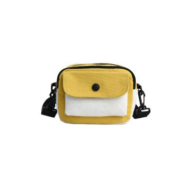 China Newest High Quality Vintage Canvas Shoulder Bag Yellow Cross - Body Bag Girls Messenger Bag for sale