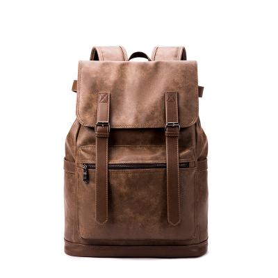 China OEM Waterproof Casual Leather Laptop Backpack College Teens PU School Backpack for sale