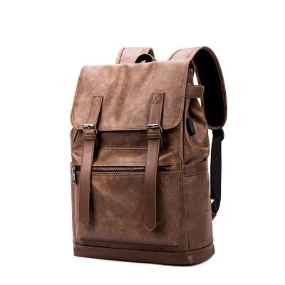 China 2020 Fashion Large Capacity Men Business Travel Waterproof Laptop Bags For Men PU Leather Backpack for sale