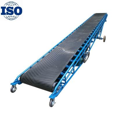 China 50kgs high quality stainless/carbon steel/aluminum bags portable conveyor for truck loading and unloading from non-slip rubber belt conveyor for sale