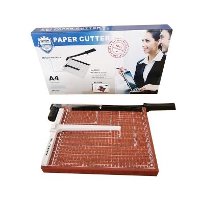 China Paper Trimmer A4 Wood Manual Paper Cutter Desktop Guillotine Cutting With Press Bar LIGHT OFFICE Factory Direct Sales for sale