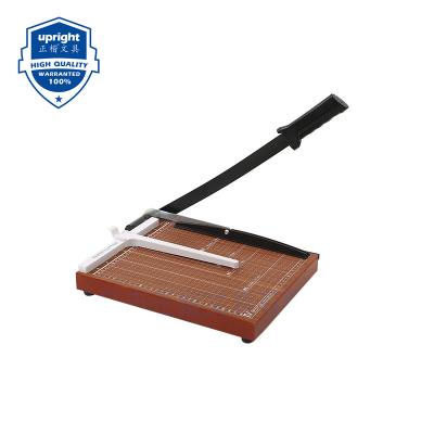 China A4 Paper Guillotine Cutter Wooden Manual Paper Trimmer Desktop Stationery Cutting for sale