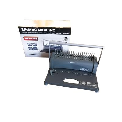 China Metal+plastic Manual Comb Book Binding Machine A4 Size 21 Holes 12 Sheets Punching Paper Document Book Binding for sale