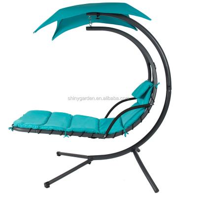 China Modern 3HQ Stock Favor--Teal Hanging Chair Air Porch Swing Hammock Chair Canopy Lounger Chair Arc Stand for sale