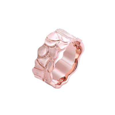 China Pave Setting Newly Matte Design Rings Rose Gold Plated 925 Sterling Silver Jewelry For Women for sale